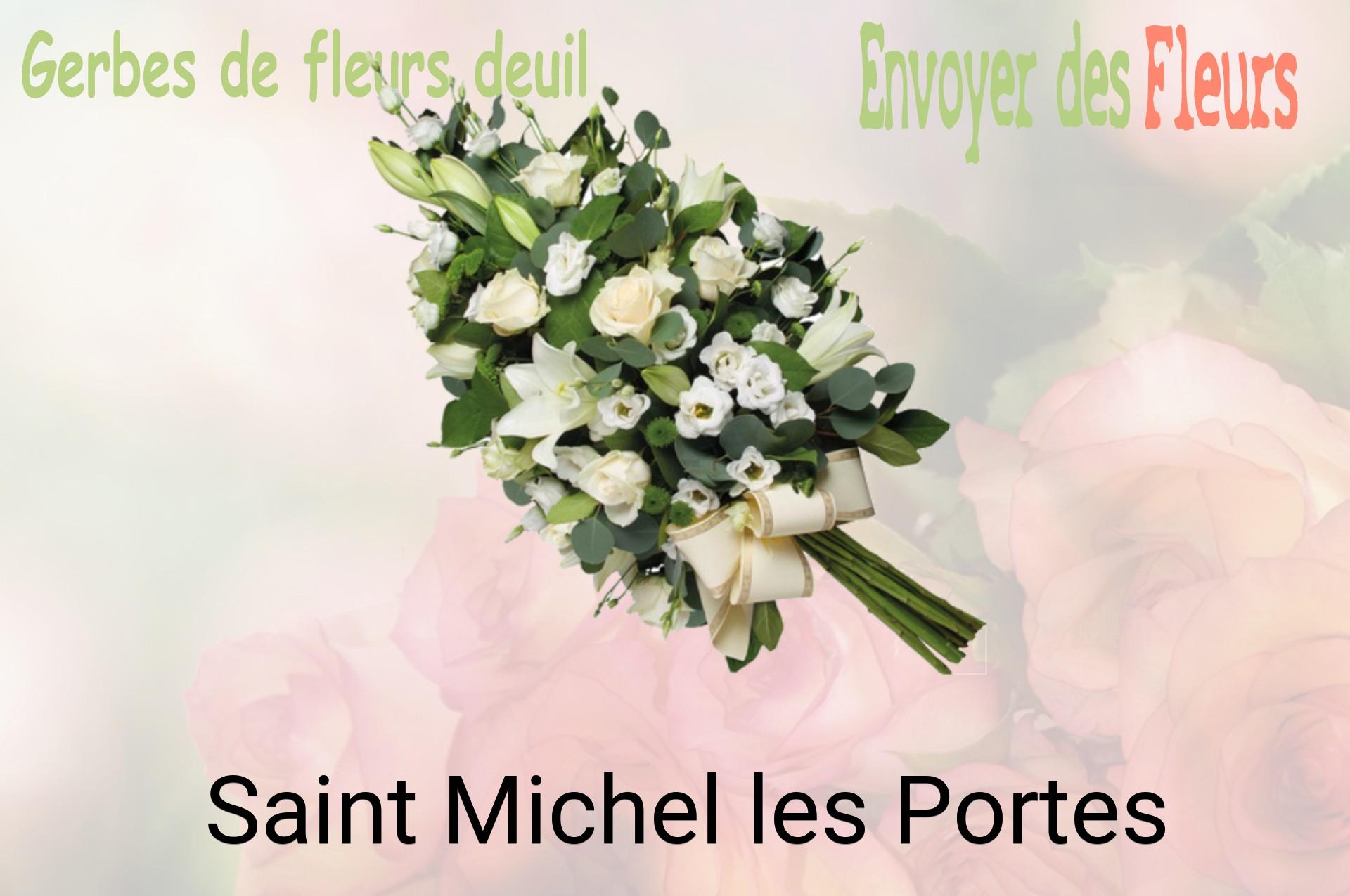 Gerbe de fleurs de deuil livrée à Saint-Michel-les-Portes